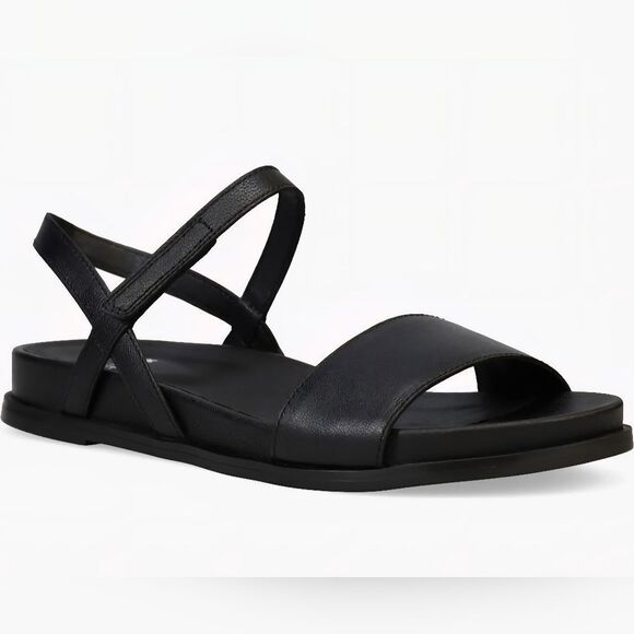 NWOT Eileen Fisher Black  Leather Sandals Size 7 - Picture 1 of 5